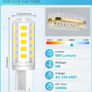 G9 Led Bulbs Cool White, 5W, 500LM, 6000K, Equivalent to 50W Halogen, Non-Dimmable Energy Saving Light Bulb for Home Lighting Decor, Chandelier, Wall Light, Crystal Lamp-5 Packs [Energy Class E] Image 2