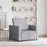 Pull out Sofa Bed Single Light grey 90 x 165 x 87 cm Fabric Image 2