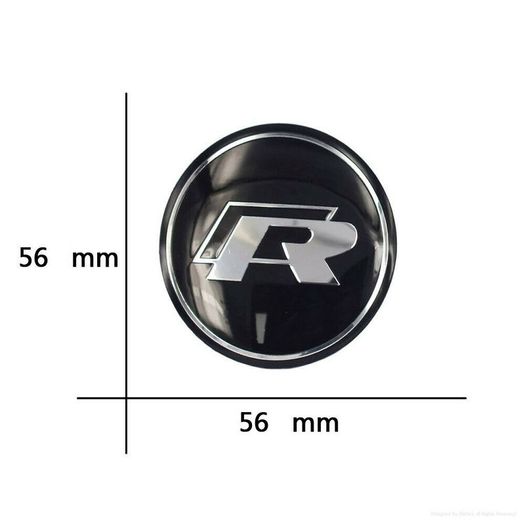 2.2" 56mm VW R Logo Car Alloy Wheel Alloy Center Hub Cap Sticker Emblem for Volkswagen