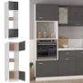 Microwave Cabinet High Gloss Grey 60x57x207 cm Chipboard Image 3