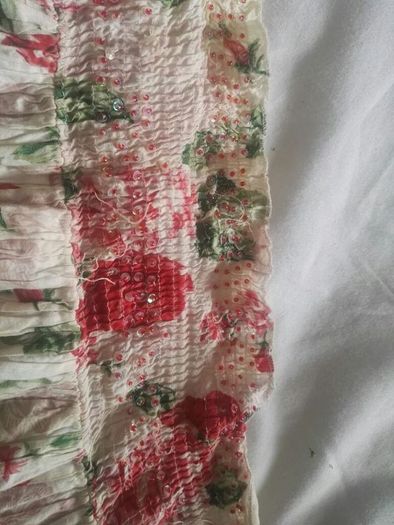 river island red floral skirt