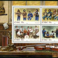 2009 Ireland Stampa Public Souvenir Irish Music Commemorative Stamps Miniature Sheet Overprinted for Stampa Mint Never Hinged (MNH)