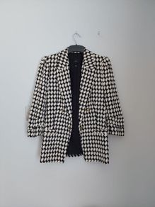 River Island black and white houndstooth blazer