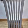 Set of 6 Solid Oak Dining Chairs - Grey & Cream - Excellent Condition Image 5
