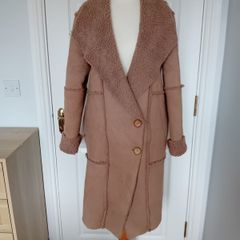 "See More" Faux Suede Shearling Coat (Bnwt)