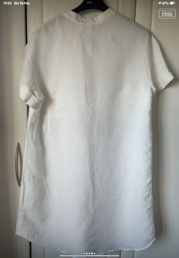 dress bnwt H&M white linen dress oversized uk 6 fit 8/10 shirt dress