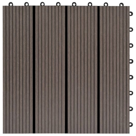 22 pcs Decking Tiles 30x30cm 2 sqm WPC Brown