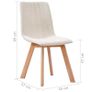 Dining Chairs 6 pcs Cream Fabric Image 8