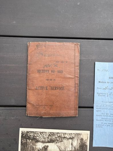 WW1 British Old contemptible 1914 original paybook and paperwork grouping
