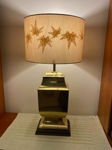 Vintage Brass Table Lamp with silk shade