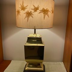Vintage Brass Table Lamp with silk shade