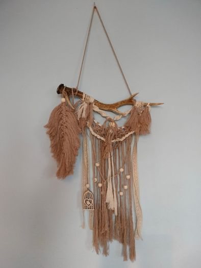 unique macrame with  antler
