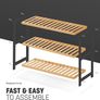 NEW SALE | 3 Tier Natural Bamboo Shoe Rack Easy Assembly & Strong Design Shelf Organiser Ideal for Bedroom,Bathroom,Hallway & Small Spaces Large Capacity Up to 12 Pairs of Shoes(55x70x25cm) Image 3