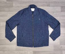 Les Deux Copenhague Pinstripe Linen Blend Coach Jacket Mens Large