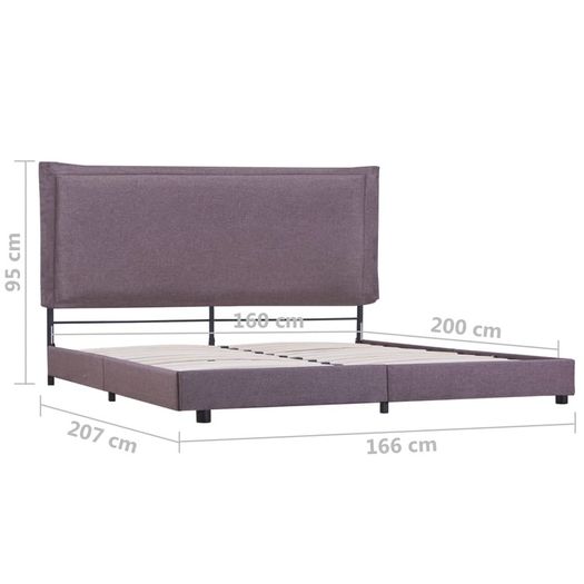 Bed Frame Taupe Fabric 150x200 cm
