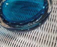 Mid-century whitefriars controlled bubble glass bowl