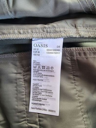 Khaki Slim Leg Trousers, Size 12