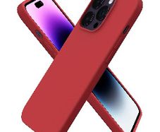 Liquid Silicone Case For Apple iPhone 14 Pro Luxury Thin Phone Cover Red
