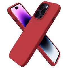 Liquid Silicone Case For Apple iPhone 14 Pro Luxury Thin Phone Cover Red