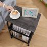 NEW SALE | 3-Tier Small End Tables,Narrow Side Table with Steel Grid Storage Shelves,Slim Nightstand X-Design Image 5