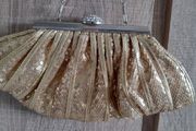 Gold sequin with rinstones clutch