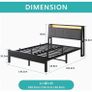 Double Bed Frame, 4FT6 Bed Frame Ergonomics Double with Charging Station and LED Lights, Heavy Duty Platform Full Bed with Fabric Storage Sloped Headboard, No Box Spring Needed, (Black) Image 3