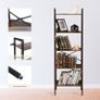 NEW SALE | Bookcase Bookshelf Ladder Shelf 5-Tier Steel Frame Industrial Style Storage Rack Organiser Standing Shelf for Office Study Living Room Bedroom 56x32x172cm Image 6