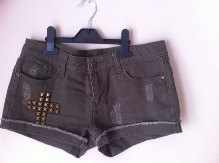 Gray studded shorts
