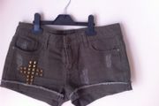Gray studded shorts