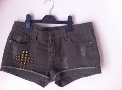 Gray studded shorts