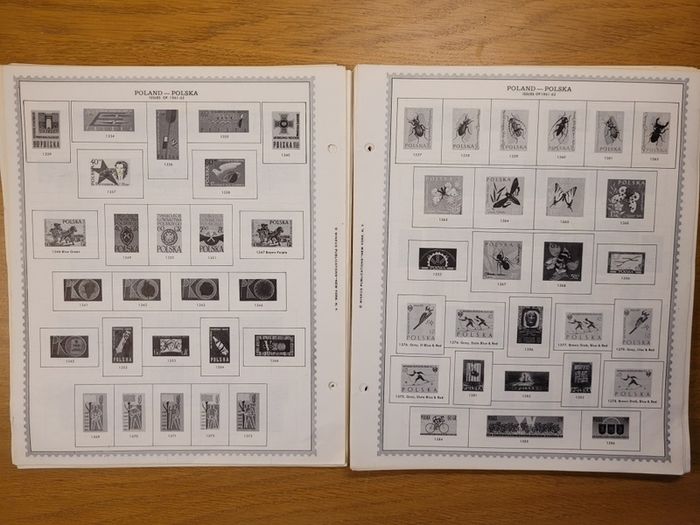 Poland 1946 -1983  Minkus Stamp album pages partially filled