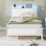 Single Bed Frames with Storage Headboard and Charging Station/LED Lights,Heavy Image 6