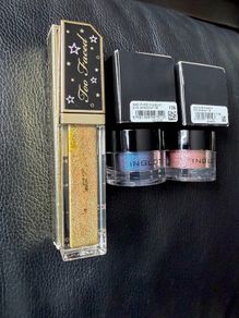 Too Faced Lemon Zest Glitter Eyeshadow + Inglot AMC Pigments 136/119 Bundle