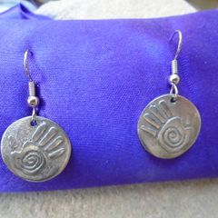New Pewter Healing Hands Earrings, Pewter jewellery,