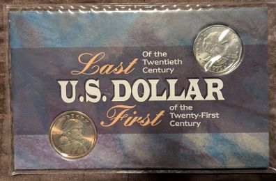 US Dollar Coin Set 1999 Susan B Anthony 2000 Sacagawea