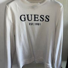 White Designer Crewneck Jumper (GUESS)