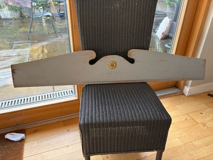 Antique French carved Wood Painted over door Pediment