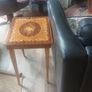 Vintage Mid Century Side Table with a Handmade Marquetry Panel Top Featuring a Floral Motif, Unknown Maker, Presume Italian-Made, Condition Issues, Needs Restoring Image 8