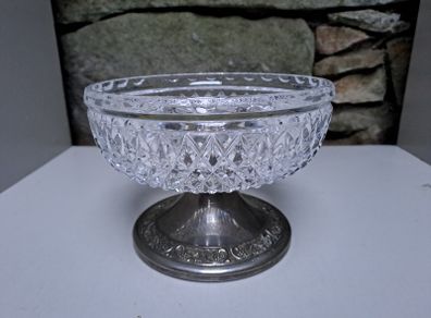 Vintage crystal and silver plated mint bowl