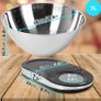 Kitchen Scales with Bowl for Baking KS5000 Digital Postal Parcel Weighing Scale 5KG Capacity Tare 1g Precision Stainless Steel 2L Bowl (FREE POSTAGE) Image 2