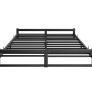 King Size Bed Frame,5ft Floor Bed Frame King Size Bed Base with Steel Slats,Heavy Duty Metal Platform Low Bed King Beds 150x200 cm,Mattress Base No Box Spring Needed,No Noise,Black Image 5