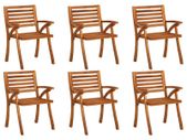 Garden Chairs 6 pcs Solid Acacia Wood