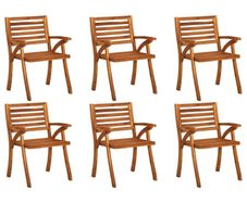 Garden Chairs 6 pcs Solid Acacia Wood