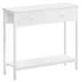 Slim Console Table, Narrow Console Table with 2 Drawers, Hallway Table with Storage, Small Side Table for Small Spaces, Living Room, Entryway, Kitchen, Bedroom, White Image 2