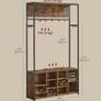Industrial Coat Rack with Shoe Bench Hall Tree Image 5