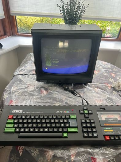Vintage Amstrad cpc 464, monitor manual and games