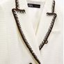 Zara Ecru Textured Double Breasted Blazer XL Image 2