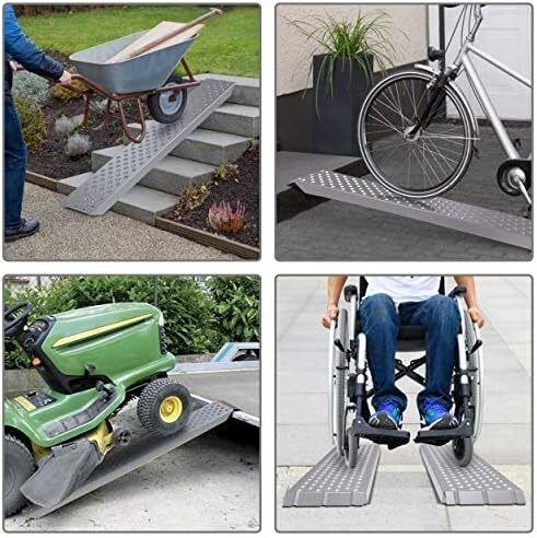 Loading Ramps, 2 Steel Ramps Heavy Duty for Van, Lawnmower, ATV, Quad Motorcycle, 400 kg Max Loading, 135 x 23 cm