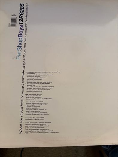 Pet Shop Boys Where the Streets Have No Name 1991