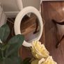 Oval Wall Mirror Freshly Painted in Farrow and Ball New White Eggshell Paint - 49.5 cm by 35 cm Image 2